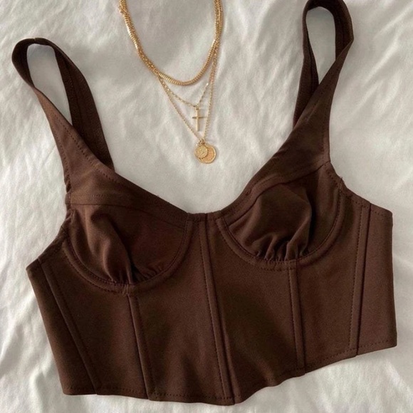 Princess Polly Tops - Corset cropped tank in BLACK